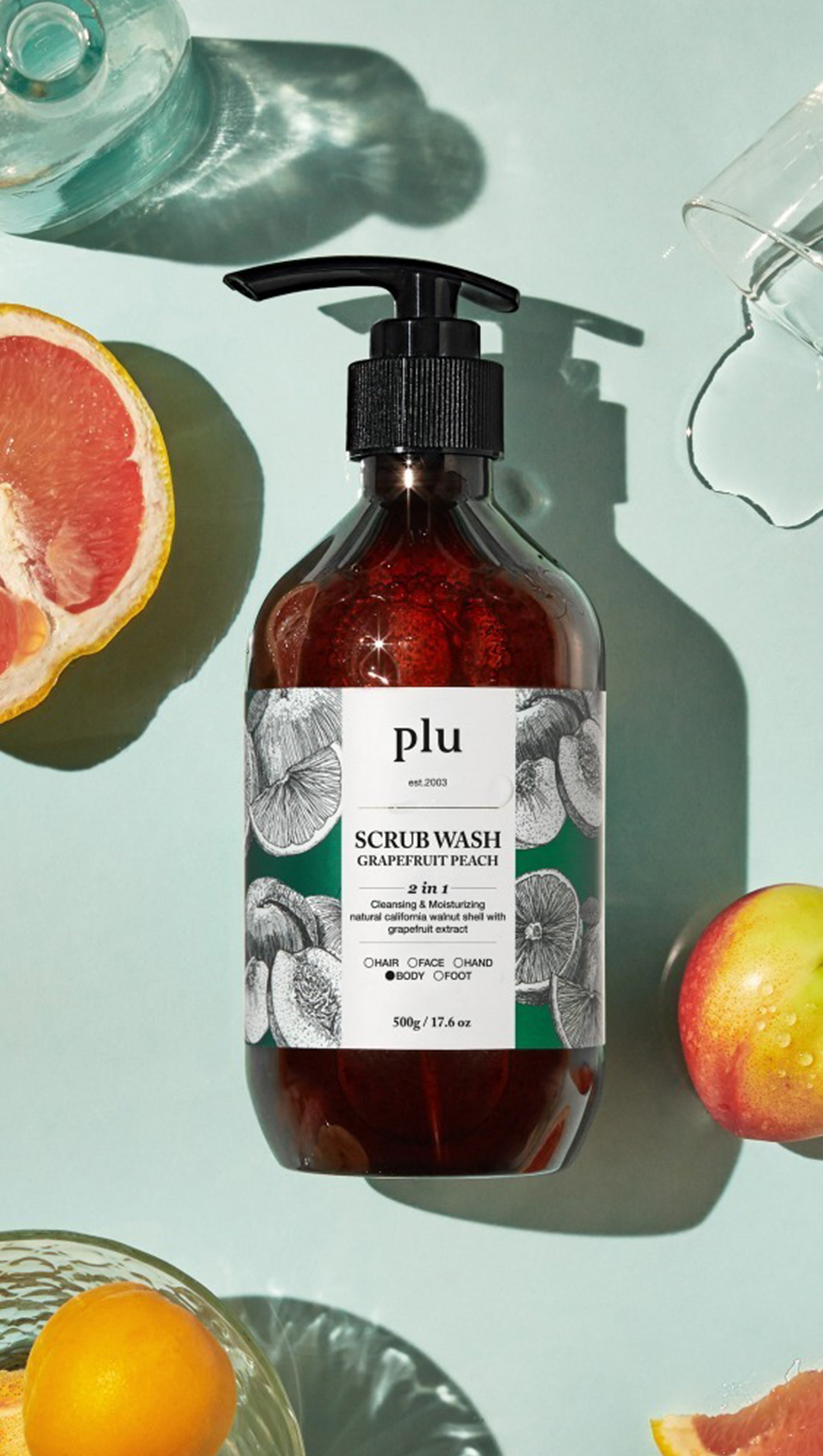 Scrub Wash Grapefruit Peach 17.6 oz.