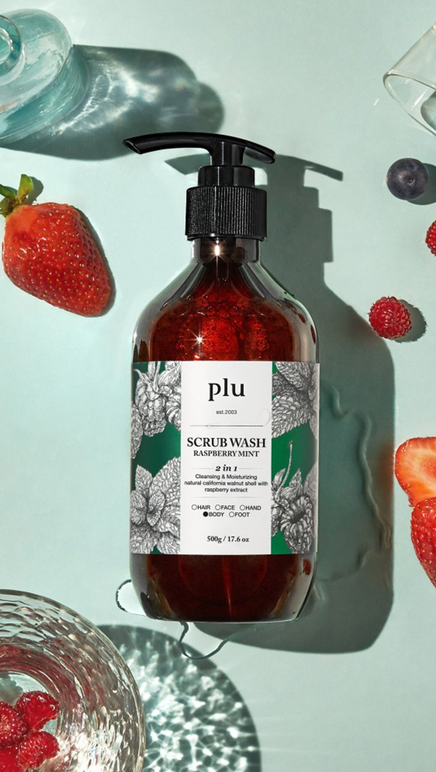 Scrub Wash Raspberry Mint 17.6 oz.
